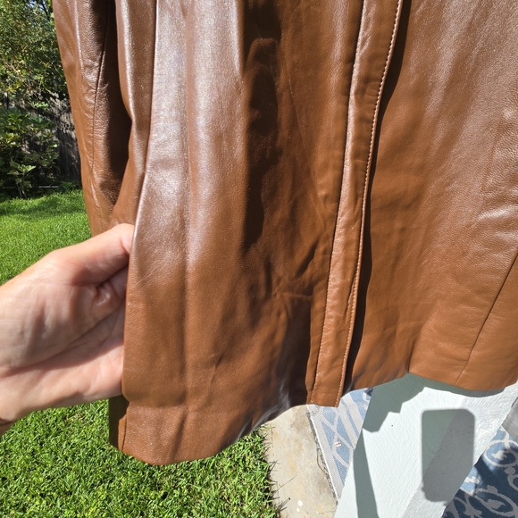 Cote Femme Tan Leather Zip Jacket 14 - Picture 4 of 11